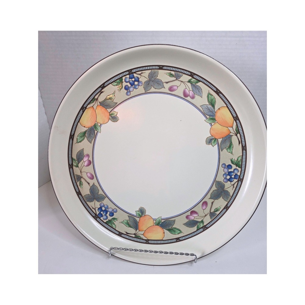 Mikasa Intaglio Garden Harvest CAC29 Round Serving Platter 14" Stoneware 1 CHIP!